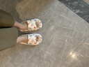 安尚芬踩屎感拖鞋女士室内外新款EVA百搭卡通轻便舒适软底防滑凉拖鞋男 白色【nice印花】 36-37 (230mm) 适合35-36 实拍图