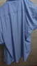 Cszxx大码短袖衬衫男正装加肥加大宽松商务休闲胖子纯色薄款免烫白衬衫 天蓝色 7XL适合260-290斤 实拍图