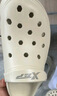 特步（XTEP）运动拖鞋外穿男情侣款洞洞鞋男士舒适休闲凉鞋男  A012 米色 40 实拍图