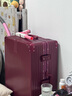 喜朗顿结婚行李箱女方新娘陪嫁箱婚礼酒红色拉杆箱嫁妆密码箱婚嫁皮箱子 酒红色-铝框子母款 29英寸 【需托运】 实拍图