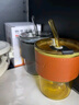 新款玻璃杯子咖啡杯ins高颜值水杯带吸管大容量带盖牛奶杯 琥珀色全套(含吸管+杯盖+皮套) 450ML 实拍图