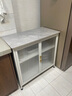 帅仕（shuaishi）厨房置物架落地岩板餐边收纳柜橱柜微波炉烤箱锅具储物架碗柜用具 白3层80长45深【免钉安装】可调层高 实拍图