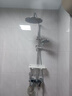 九牧王世家全铜淋浴花洒套装家用卫浴室淋雨恒温数显增压喷头莲蓬卫生间花洒 银色-四方四档圆喷【送置物架】 实拍图