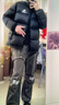 骆驼（CAMEL）【小太阳】户外羽绒服鸭绒加厚羽绒衣经典时尚防风保暖运动外套 石墨烯自发热-幻影黑 男女同款 XL 实拍图