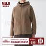 MUJI 女式 长毛抓绒连帽衫 BBJ21A2A 柔软外套短款外套 深咖啡色 S 实拍图