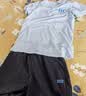 361°童装 儿童套装夏男女童弹力透气速干运动针梭套装 白140 实拍图