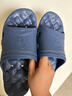 BAIHOU白猴侧漏水防滑按摩镂空男女情侣学生浴室洞洞凉拖鞋 深蓝46-47 实拍图