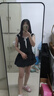 UR2025春季新款女装撞色蕾丝飘带U领无袖修身连衣裙UYY750014 黑色 M 实拍图