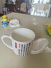 瑞玖（RUIJIU） 实用茶杯带盖水杯骨质瓷陶瓷杯会议杯男女办公杯子 水墨兰花 1个 350ml 实拍图