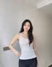 NOMe吊带背心女夏外穿带胸垫文胸一体内搭鱼尾下摆打底上衣 黑色  M  实拍图