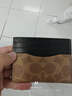 蔻驰（COACH）【品牌直供】男士经典标志纤巧型证件卡包棕黄色/黑色CW366 实拍图