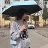 JCZS德国品牌迷你七折太阳伞生防晒防紫外线便携小巧晴雨两用遮阳伞 胶囊盒-七折-晨雾蓝 三折168股 x 92cm 实拍图