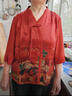 母亲节妈妈夏装七分袖t恤中老年女2025夏季衣服时尚洋气上衣 红色上衣  102 4XL 建议135-150斤左右 实拍图