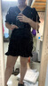 独束大码女装 腰部松紧抽褶设计 辣妹甜酷短款牛仔连衣裙女夏新款 黑色 M 实拍图