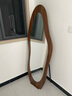 中古芒果镜子全身穿衣镜家用异形高级感试衣镜网红壁挂高清落地镜 胡桃木（支架+木托款） 170*70cm 实拍图