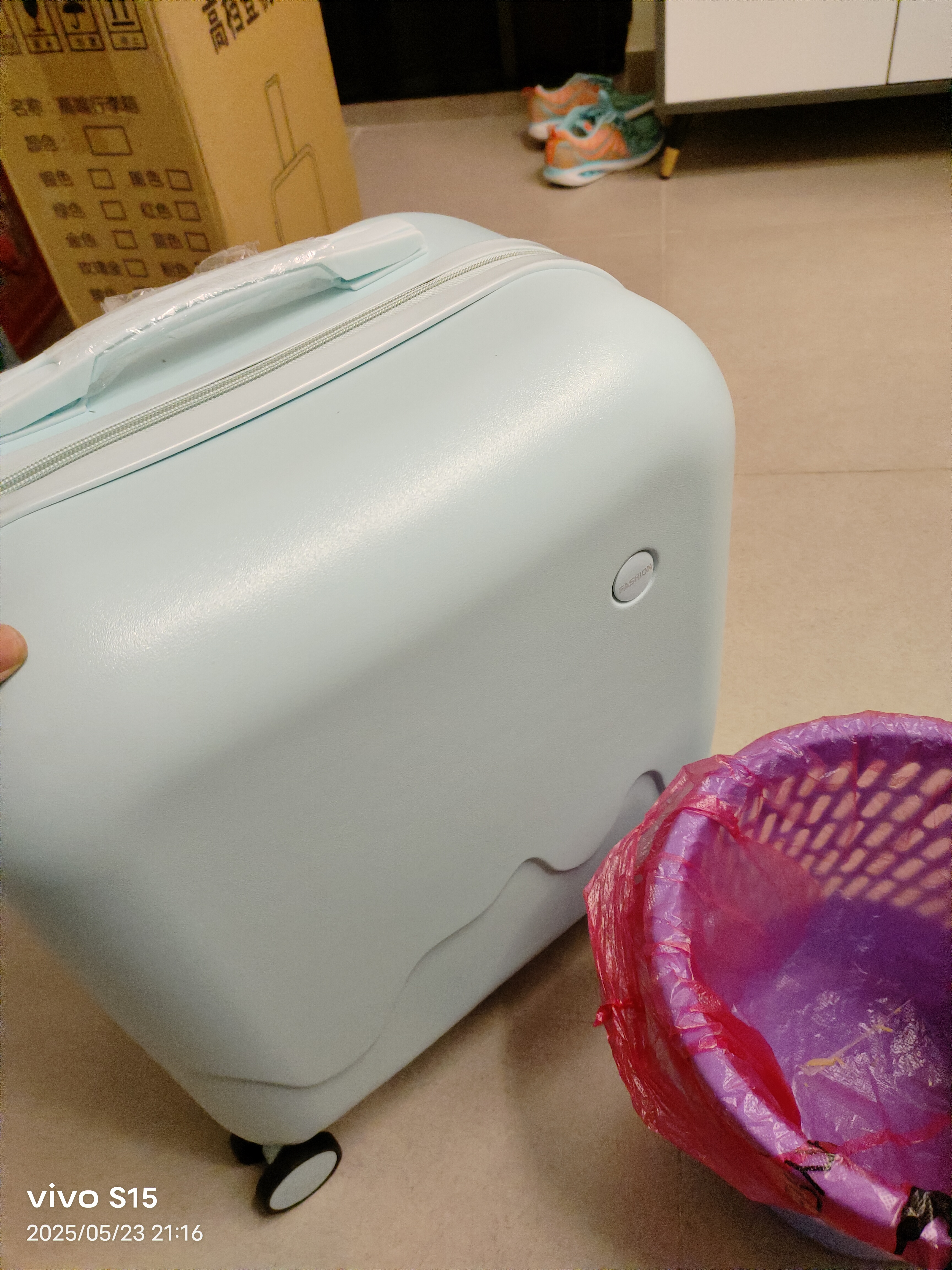 花瞳登机箱18寸小号旅行箱男拉杆箱女16寸可爱行李箱小清新密码箱20寸 薄荷绿/509【杯架+充电口】拉链 18英寸 【登机箱】 实拍图