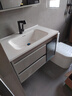 浴美优品实木浴室柜陶瓷一体盆卫生间洗手盆洗脸盆柜组合洗漱台镜柜 灰吊柜+陶瓷盆+智能镜柜80cm 实拍图
