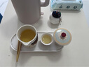 瓷牌茗茶具（cipaiming teaset）旅行茶具套装户外便携式陶瓷快客杯一壶四杯办公室功夫茶壶泡茶 白古茗1壶4杯+罐盘+棕皮包+巾夹 实拍图