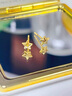 中国黄金（CHINA GOLD）18K金耳钉女款轻奢百搭星星直针款耳饰新年节生日礼物送女友闺蜜 18K星星耳钉  约0.1g 实拍图