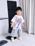 G.DUCKKIDS小黄鸭童装男童套装夏季2025儿童衣服宝宝潮酷太空人短袖两件套潮 太空人套装 米白色geioqgg 100 建议2~3岁【 90-100cm】 实拍图
