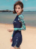 佑游泳衣女分体显瘦泡温泉速干游泳馆两种穿法游泳五件套12015藏蓝L 实拍图