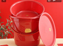 甲东里塑料家用大号红色乔迁新居结婚用品红桶加厚喜桶水桶手提陪嫁米桶 喜庆红中号水桶 实拍图