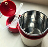 美厨（MAXCOOK）304不锈钢早餐杯豆浆燕麦片杯带盖勺外带便携不锈钢汤杯保温饭盒 珊瑚红 杯+勺+吸管MCB0382550ml 实拍图