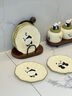 尊慕斯熊猫陶瓷吐骨碟家用食品级可爱创意餐桌高颜值点心甜品水果盘子 熊猫吐骨碟套装【1架4碟】 实拍图