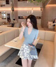 凤蝶儿连衣裙子夏天女装2025年新款韩版时尚小个子茶系穿搭纯欲风辣妹 上衣+裙子 M 实拍图