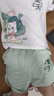 真维斯童装女童夏季套装2025新款儿童纯棉短袖T恤时尚中大童休闲花苞腰短裤 白/J荷叶猫右下-绿/J夏天K 130 实拍图