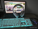 前行者（EWEADN）静音有线无线键盘鼠标套装机械手感游戏办公专用电脑笔记本蓝牙电竞键鼠耳机三件套 银白色【蓝光】+静音宏鼠标+耳机 实拍图