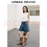 UR2025夏季新款女装休闲复古水洗压褶牛仔短裤UYU850039 蓝色 27 实拍图