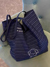 茯见韩系休闲条纹帆布包女2026新款大容量单肩托特包双面背通勤腋下包 潦草小狗牛仔双面包【不带挂件】 实拍图