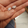 LnieerS999足银方形几何耳扣女小众设计高级感耳环养耳洞免摘耳钉银耳圈 几何耳扣【999足银】 实拍图