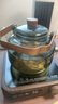 全度（Quandu)提梁蒸煮一体茶壶黑茶白茶壶耐高温明火加厚玻璃茶壶 银杏叶祥云提梁壶烟灰色 1000ml 实拍图