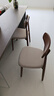 远舰全实木椅子餐椅家用靠背椅中古风原木风奶油风书桌椅简约餐桌椅子 胡桃木色+浅灰棉麻软包 1把（整装发货免安装 两把起发） 实拍图
