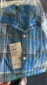 MUJI 男式 马德拉斯格纹 开领短袖衫 男士衬衫衬衣外套 格子 纯棉全棉 蓝色格纹 M(170/92A) 实拍图