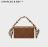 CHARLES&KEITH菱格链条丝巾饰小方包包女包生日七夕礼物送女友CK2-70770588 Chocolate巧克力色 S 实拍图