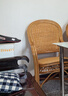 欧呈家具 天然真藤椅子老人高靠背户外休闲阳台书房客厅办公麻将桌椅腾椅 升级款加粗金黄色1把 实拍图