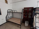 上下铺铁床子母铁艺上下铺双人床上下床高低床小户型铁艺床高低床 黑色 上铺0.9米下铺1.2米 实木床板 实拍图