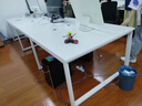 龙案 办公桌椅组合钢木办公室卡座卡位职员桌定制工位员工电脑桌家具 门型钢木【白色】 单人位(无柜椅) 实拍图