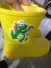 牧萌儿童雨鞋防水立体水鞋男童女童防滑耐磨宝宝雨靴 黄色小恐龙 34码 实拍图