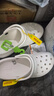卡骆驰（crocs）女鞋厚底云朵洞洞鞋户外休闲时尚一脚蹬沙滩鞋 206750-100 36-37 实拍图