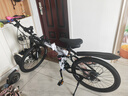 凤凰（Phoenix）折叠山地自行车男女成人学生青少年单车双减震碟刹轻便变速折叠车 黑白辐条轮/显档变速/三套全轴承 24速高配-24寸（身高145-170CM） 实拍图