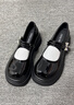 依思 Q（exull）厚底玛丽珍鞋女2025夏季新款软底增高休闲小皮鞋女透气单鞋女新品 黑色-潮酷百搭 37 实拍图