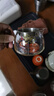 雅集玻璃公道杯带不锈钢过滤茶漏网套装木把荷花金银烧分茶器360ml 实拍图