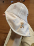 兔兔大文婴幼儿帽子夏季1-2岁男女宝宝网眼透气防晒遮阳帽大帽檐可折叠童 小熊米色-防风带-魔术贴-可调节 帽围45-50cm（建议5个月-3岁） 实拍图