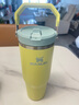 STANLEY拎拎杯吸管杯水杯保温杯大容量办公车载不锈钢杯子887ML-柚黄 实拍图