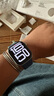 Apple/苹果 Watch Series 10 智能手表GPS+蜂窝款46毫米银色铝金属表壳丹宁色运动型表带M/L MWYG3CH/B 实拍图