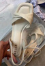 百丽（Belle）方头一字带凉鞋女商场同款粗跟凉鞋A9X1DBL4 米白 38 (240mm) 实拍图